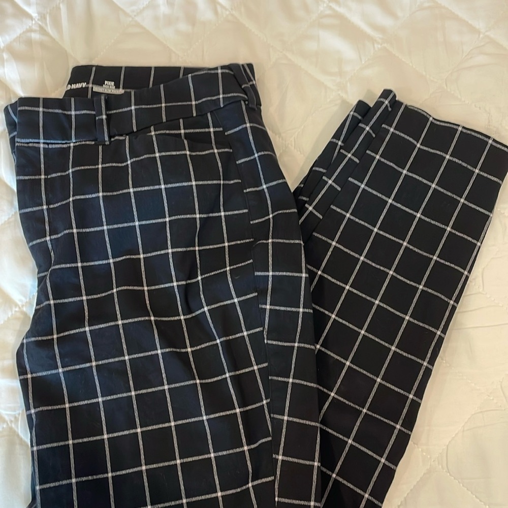 Old Navy Black Windowpane Pants